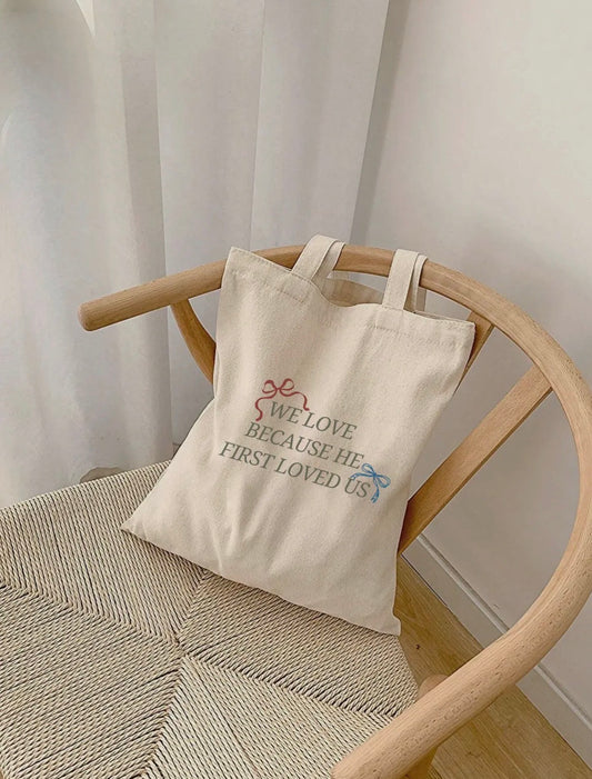 He Loved First Tote Bag