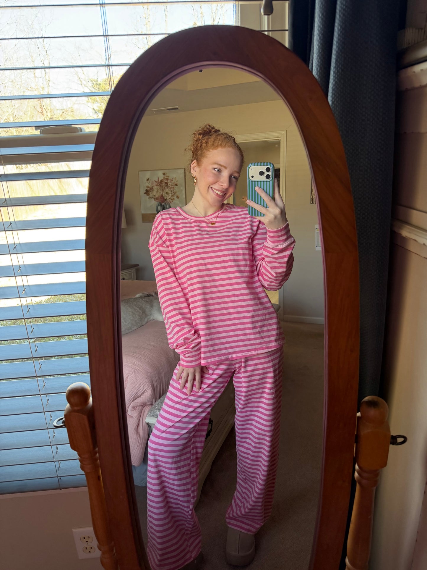Pretty Pink Stripe Lounge Set